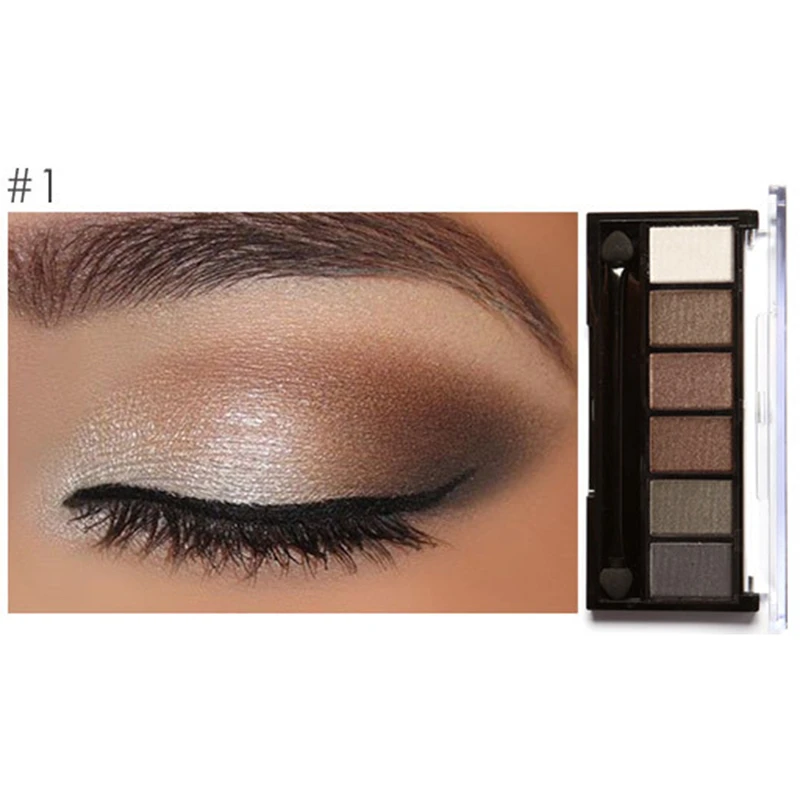 FOCALLURE 6 Colors Eyeshadow Palette Glamorous Smokey Eye Shadow Shimmer Makeup Kit by Focallure |