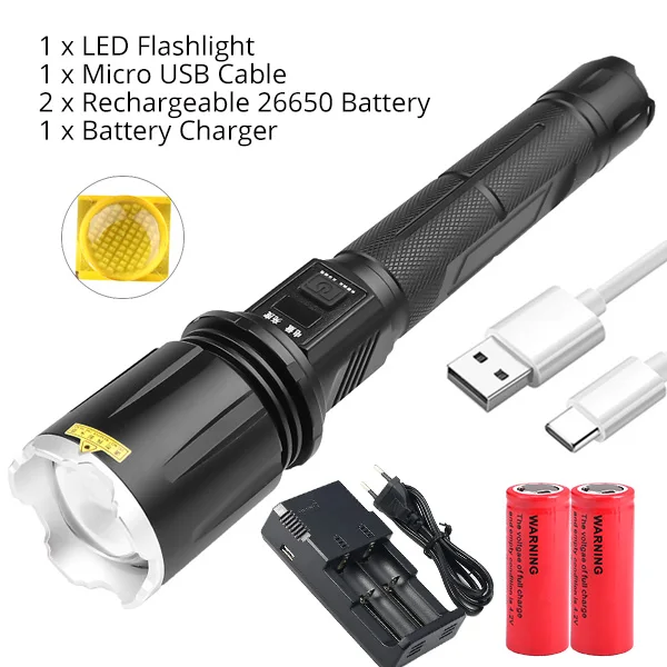 Safety Hammer Charger Box Zoomable CREE LED Tactical Flashlight Torch Light 