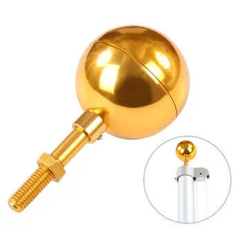 

Flag Pole Ball Gold Anodized Aluminum Finish Flagpole Topper Ornament For Garden Decoration