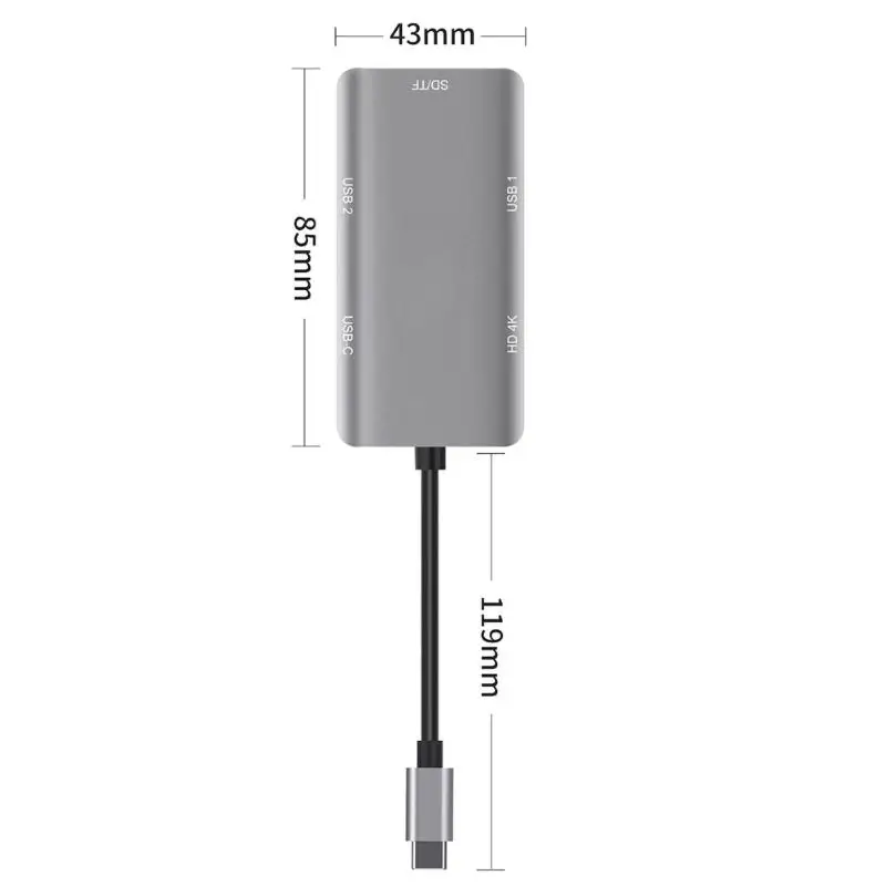 Тип C до 2 портов USB 3,0 концентратор TF кардридер HDMI 4K PD адаптер для MacBook