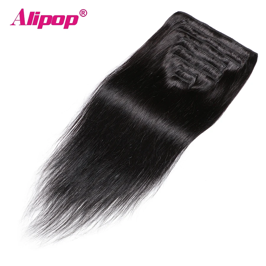 8Pcsset Clip in HUman hair Extensions Brazilian Straight Remy Human Natural Hair Clip Ins Full Head Sets 120G Drop Shipping (5)