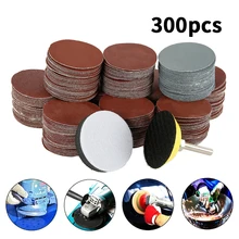 

300pcs 2Inch Sanding Discs Pad Kit Grit 80-3000 Sanding Paper with 1pc 1/4 Inch Shank Backing Pad 1pc Soft Foam Buffering Pad