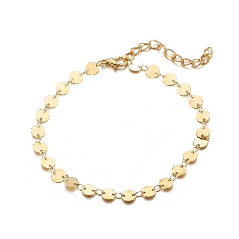 Tocona Foot Jewelry Colorful Crystal Rhinestone Anklet Set Star Sequins Pendant Barefoot Ankle Leg Bracelets Summer Jewelry 8641