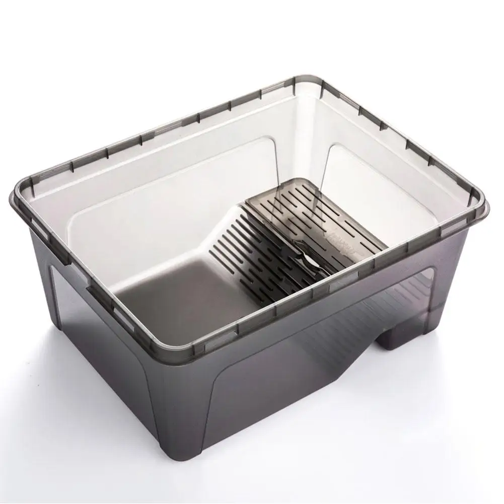 

Plastic Turtle Feeding Box Terrapin Food Bowl with Detachable Bask Platform