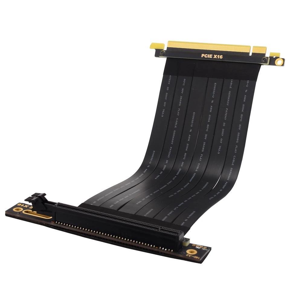 Cavo Riser PCIe 4.0 X16 128 Gbps - Prolunga GPU Flessibile Con Connettore A 180° - Compatibile RTX 4090, 7900 XT E Schede Madri