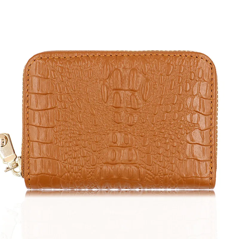Credit Card Holder Wallet Women Compact Slim Blocked Zip Accordian Cards Female Business Card Holder PU Leather Card Case