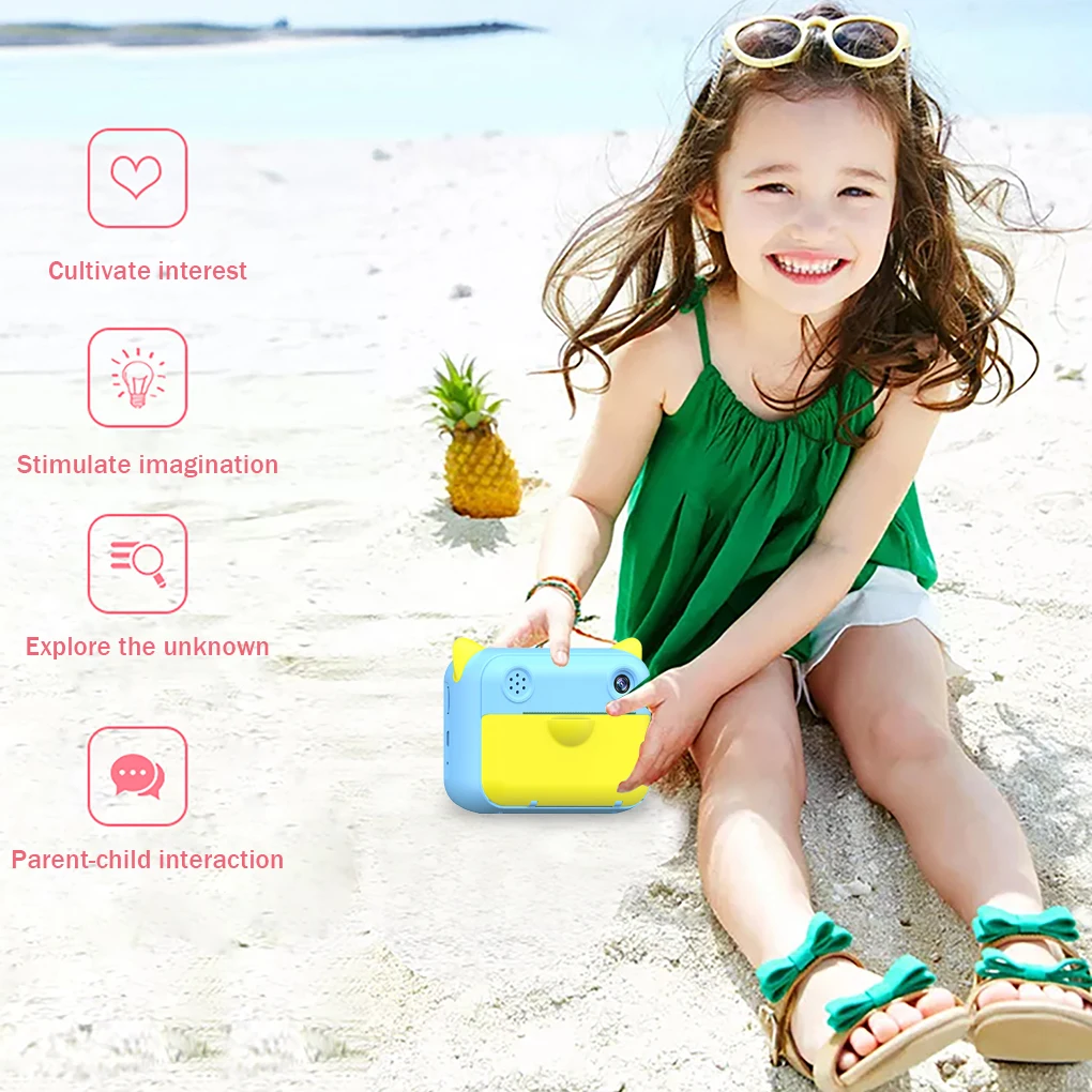 Children Camera Kids Instant Print Camera With Thermal Photo Paper 1080P Photo Video Digital Camera For Children Birthday Gifts