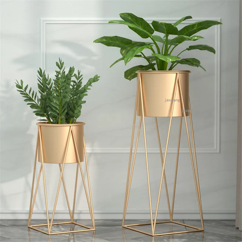 Nordic Minimalist Wrought Iron Flower Storage Rack Modern Home Indoor Living Room Balcony Floor Standing Plant Flower Pot Rack