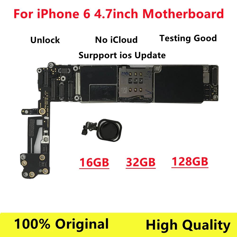 ICloud разблокированная материнская плата для iPhone 6 4 7 "с Touch ID 32 Гб 16 64 128G A1549 CDMA A1586