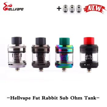 

E Cigarette Hellvape Fat Rabbit Sub Ohm Tank 28mm 2ml/5ml Vape Dual Airflow Cooling System Vaporizer For 510 Thread Box Mod