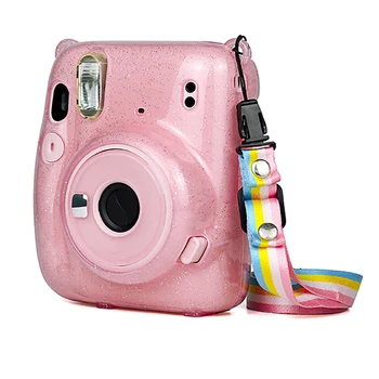 

1pcs Transparent Dust-proof Scratch Resistant Camera Protective Glitter Shell with Adjustable Lanyard for Instax Mini 11