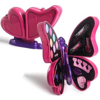 

Princess Girl Butterfly Shape Make Up Set Girl Pretend Play For Kids Makeup Kit Toys Lipstick Eye Shadow Cosmetics For Kids Girl