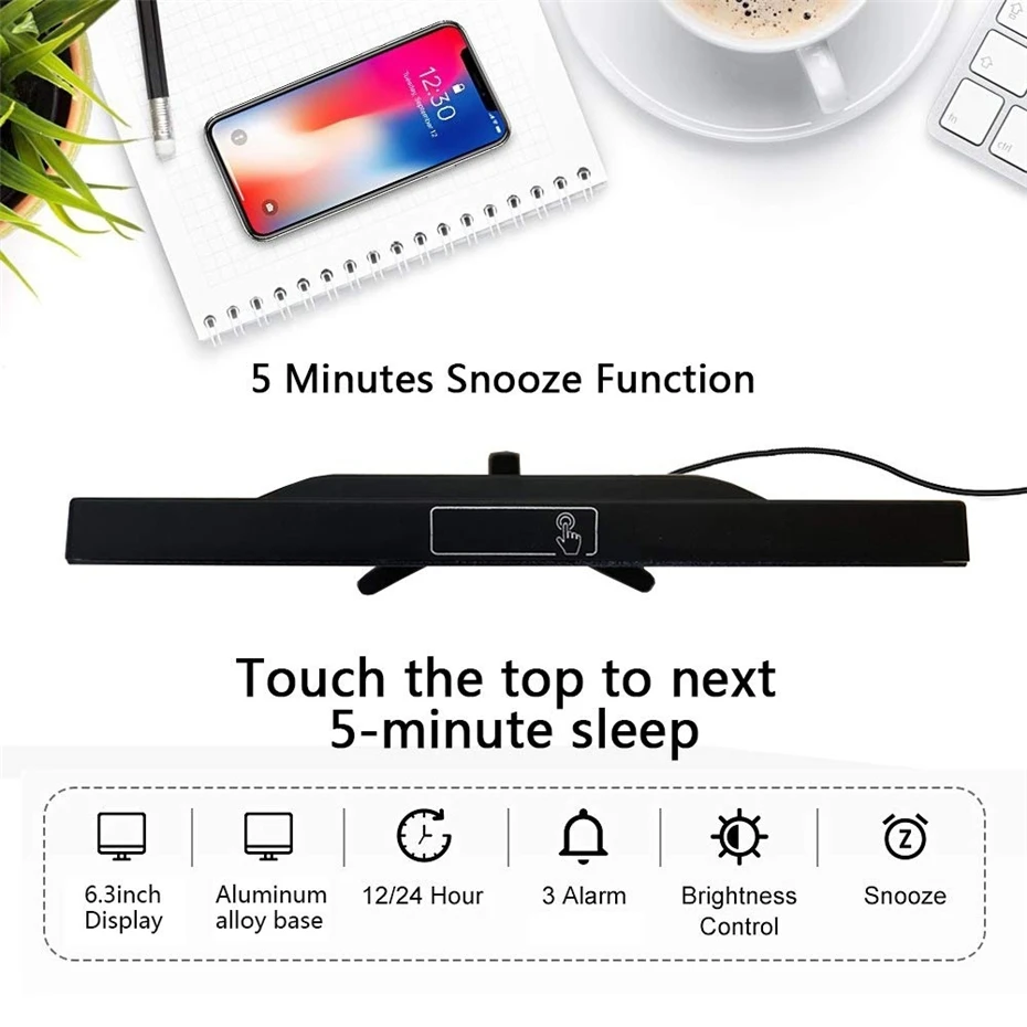 Цифровой будильник с подставкой термометр дисплей Повтор Функция Led настольные часы Пробуждение таймер для освещения электронный Despertador