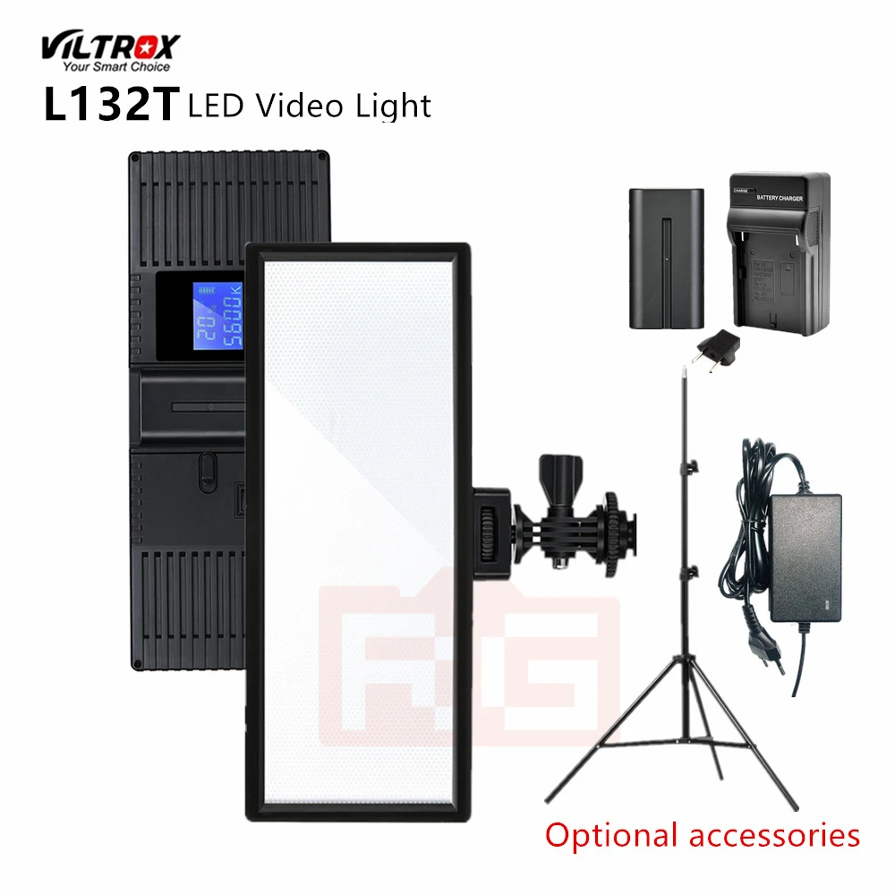 Viltrox L132T светодиодный видео светильник ультра тонкий ЖК-дисплей Дисплей Bi-Цвет