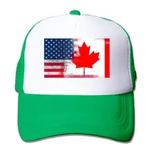 Наполовину канадская наполовину американская унисекс сетчатая Регулируемая простая Бейсболка Кепка водителя грузовика