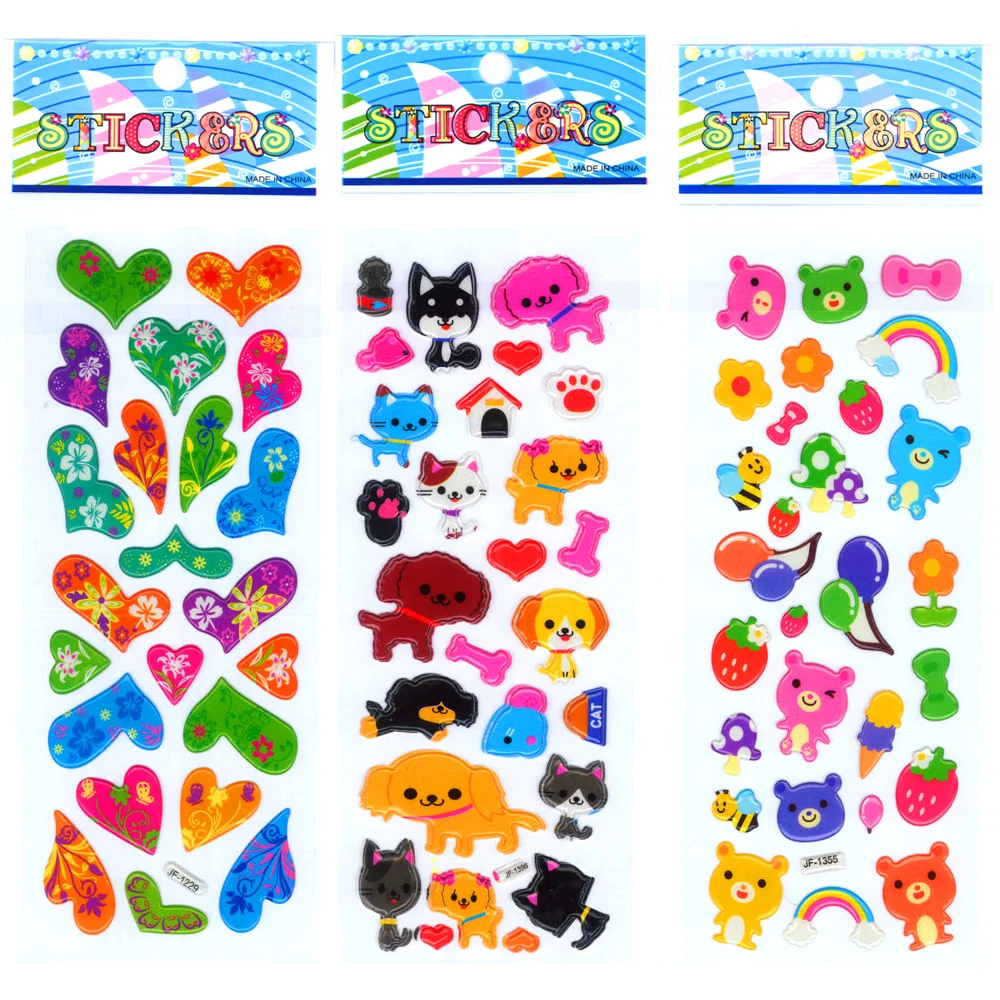 6 листов милые фрукты Домашние животные Скрапбукинг пузырьки стикеры подарки