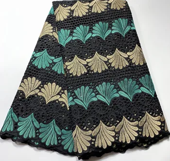 

5 yard Swiss lace fabric 2020 latest heavy beaded embroidery African cotton fabrics Swiss voile lace popular Dubai style SSH072