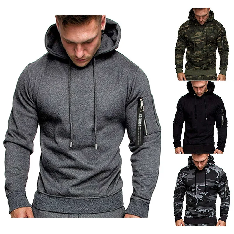 

Autumn and Winter New Men's Fashion Casual Long-sleeved Pullover Sweatshirt Camouflage Hoodies Top
