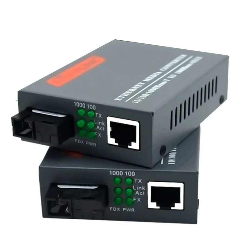1 Pair switch fiber optic media converter HTB-GS-03 A/B Gigabit Fiber Optical 1000Mbps 20KM SM Single SC Port | Мобильные телефоны