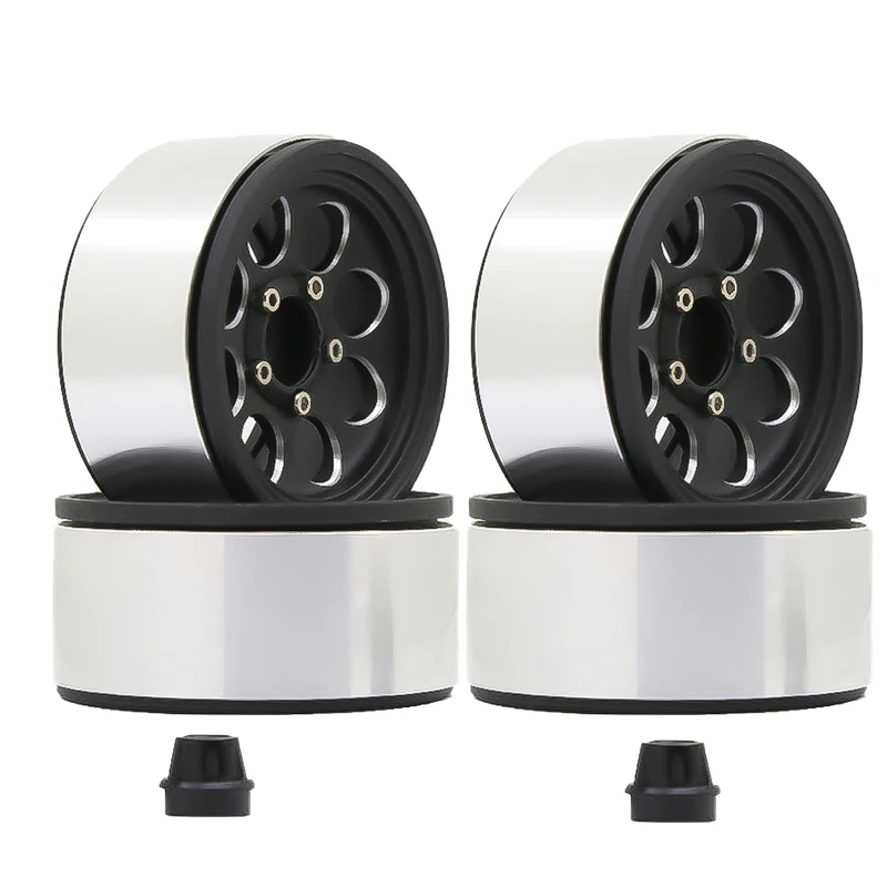 

RS-RC 4Pcs Aluminum Alloy 1.9 Beadlock Wheels Rims for 1/10 RC Crawler Axial SCX10 SCX10 II 90046 AXI03007 Traxxas TRX4 D90