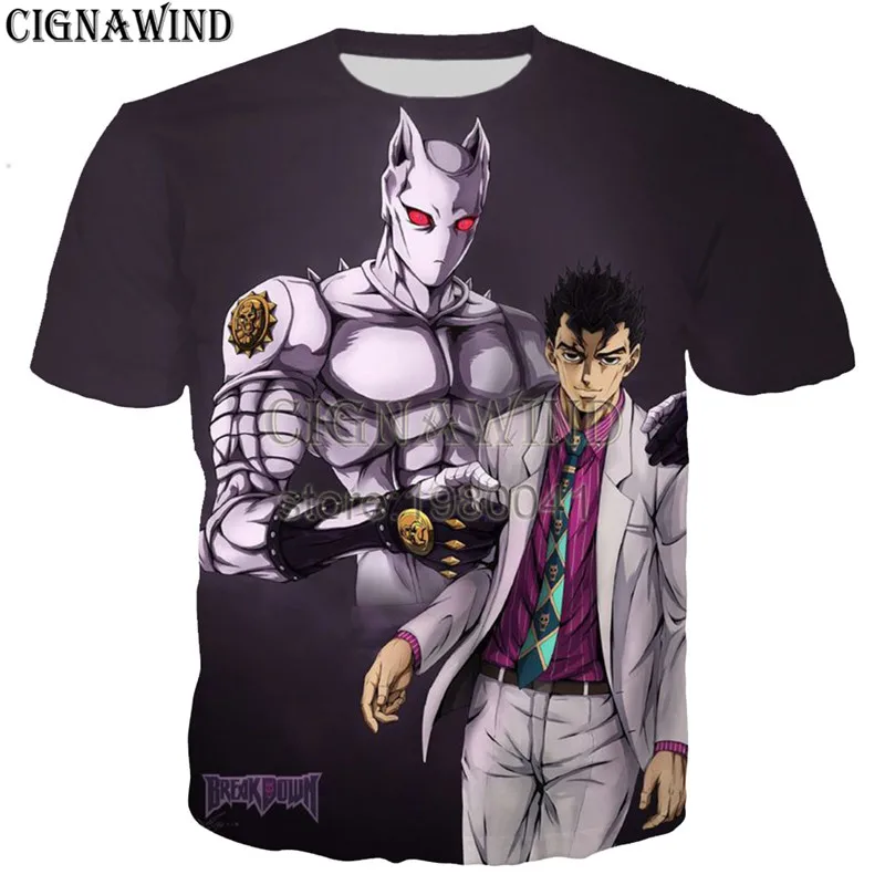 Последние Харадзюку JoJo странные приключения футболка для мужчин/женщин 3D печать