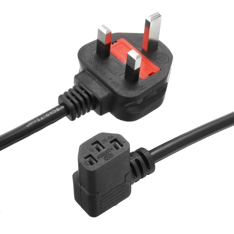 Monitors Printers Accessory Right Angle Kettle Lead Cable Power Supply Cord IEC C13 1.8 Meter UK Charge Plug