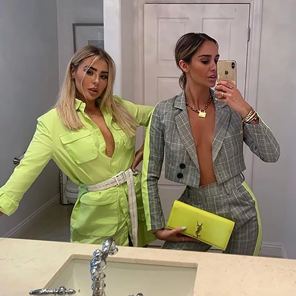 Европа и америка, стиль,, Amazon EBay-стиль, узор, комбинированный, контрастный цвет, пуговица, костюм, куртка C8247