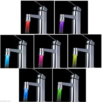 

Automatic 7 Color Changing Glow Shower Stream Tap LED Light Water Faucet High Quality Durable Kitchen Pressure Sensor Supplies