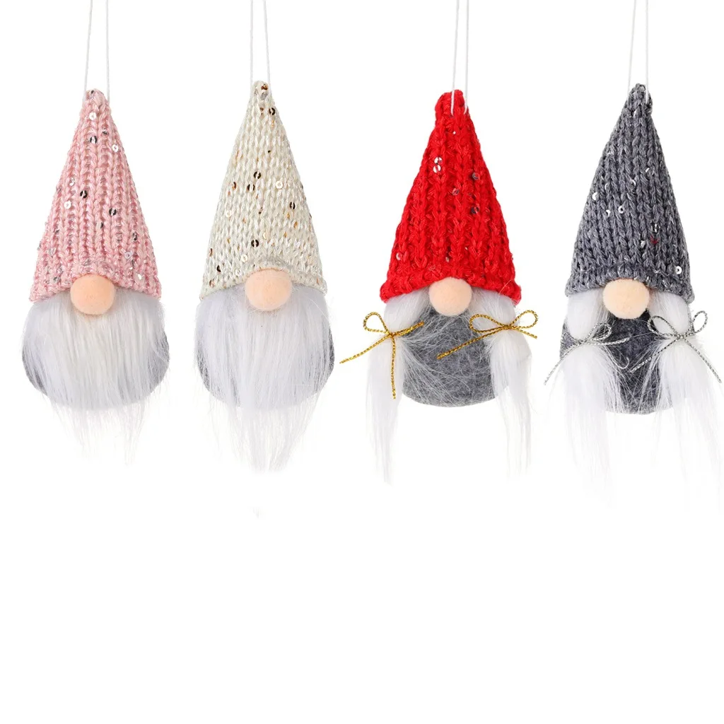 Christmas Decorations Christmas Small Cute Gnome Santa Xmas Tree Hanging Ornament Decoration for Home Navidad Pendant Gifts Happy New Year