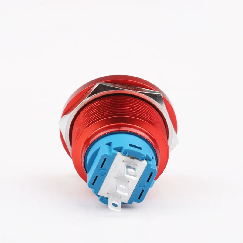 22mm Metal Button Switch Oxygen Color Self-locking Self-reset 1 Open 1 Closed Mushroom Head Waterproof Button Switch
