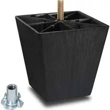 Ножки для дивана 4 дюйма Пластиковые ножки для дивана запасные ножки для мебели упаковка из 4 для стул оттоманский квадратные ножки с вешалками M8