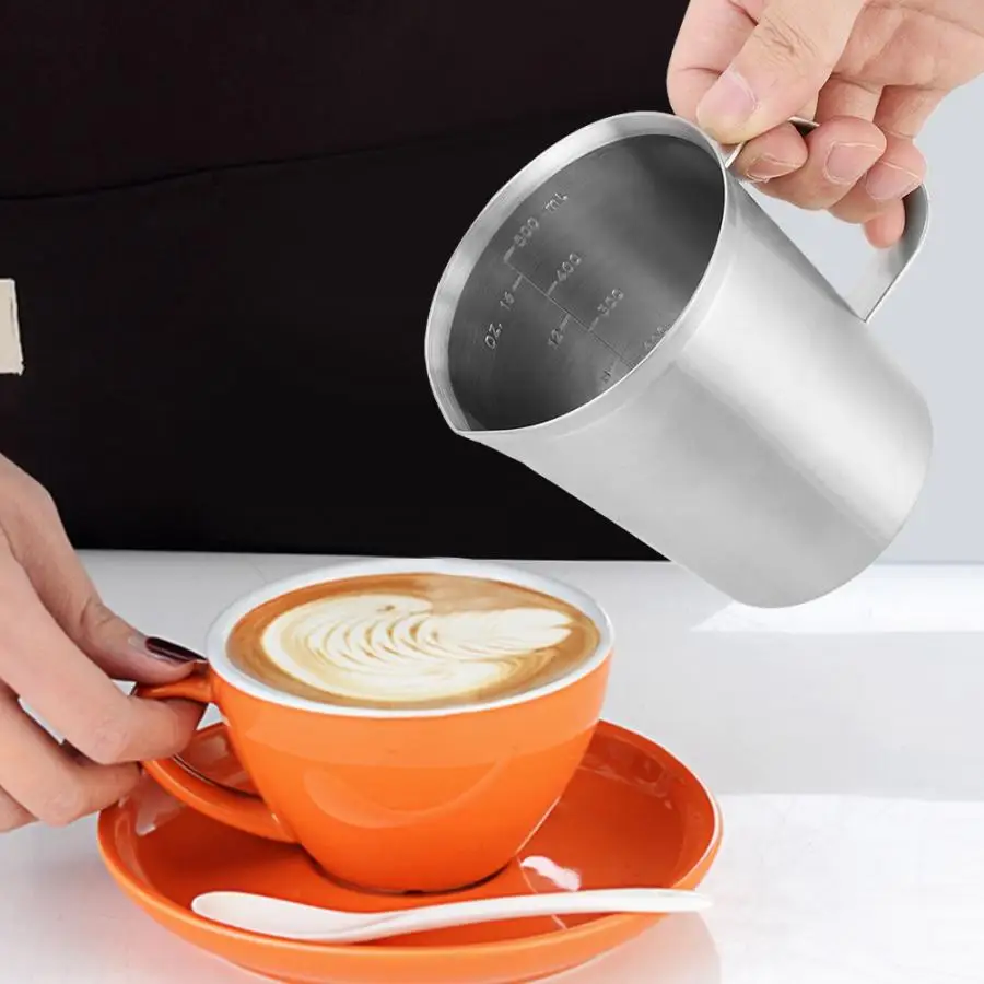 Кухонные принадлежности 500 мл мерный стакан из нержавеющей стали кружка для вспенивания молока с ручкой кухонные принадлежности трафарет для кофе