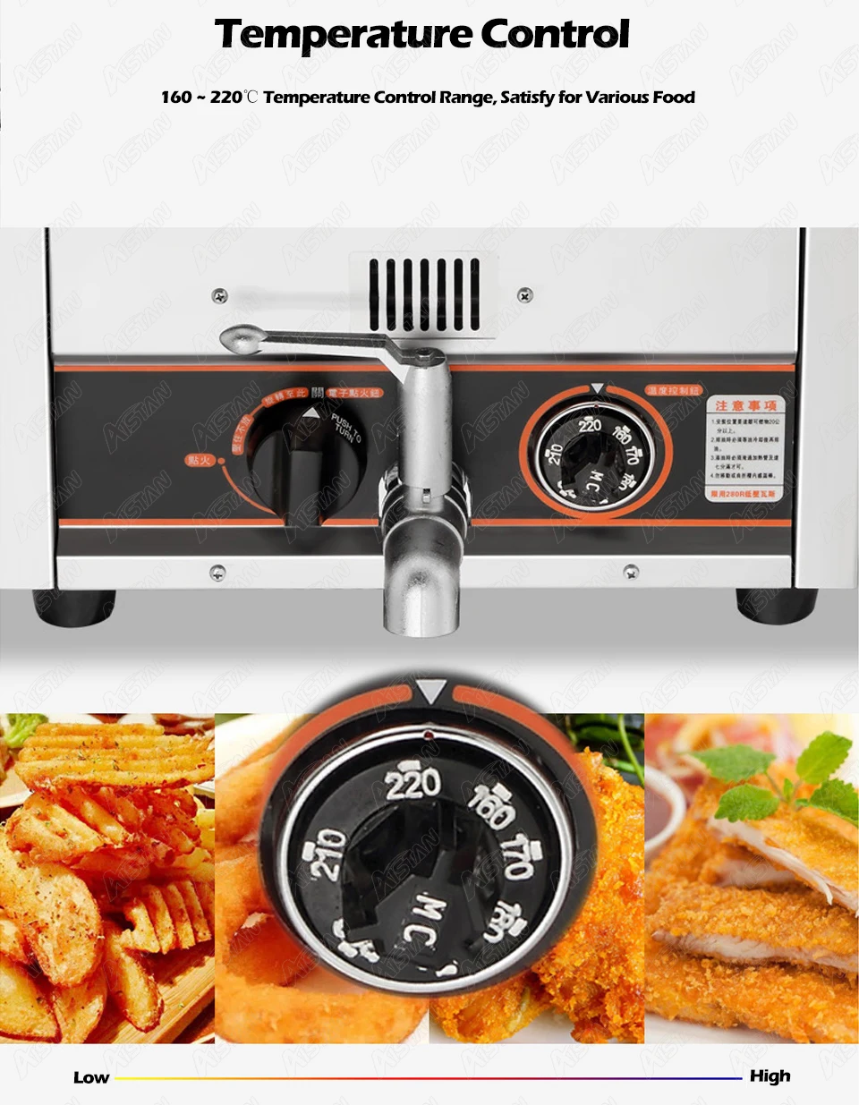 BDH15L Table Top Gas Deep Fryer French Fries Frying Machine Potato Chicken Fish Fried Machine with Temperature Control 5