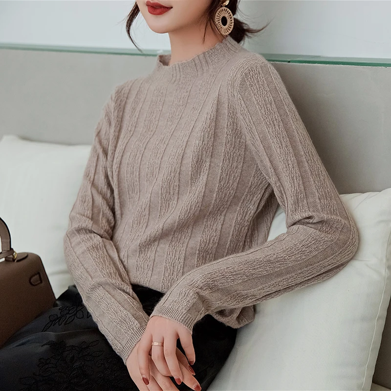 

O-Neck Women Jumpers Cashmere Wool Knit Sweaters Ladies Pullovers 2019 New Fashion 4 Colors Sweater Standard Clothes