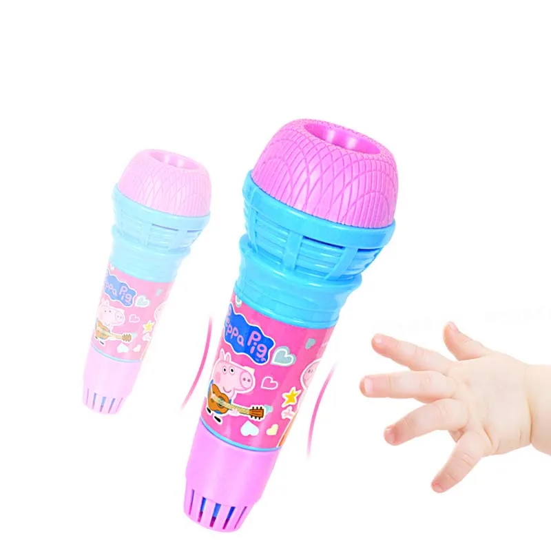 Peppa Pig 19 см эхо микрофон без батареи аниме Рисунок мультфильм микрофон детские игрушки для детей подарки на день рождения 2P14