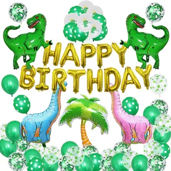 

50pcs/set Kids Forest Animal Theme Dinosaur Balloon Foil Latex Balloon Birthday Party Decorations Kids Jungle Party Supplies
