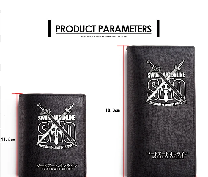 SAO Wallet Aniem Short PU Carteira Sword Art Online Wallets Yuuki Asuna for Girls Kids Kirigaya Kazuto  (1)