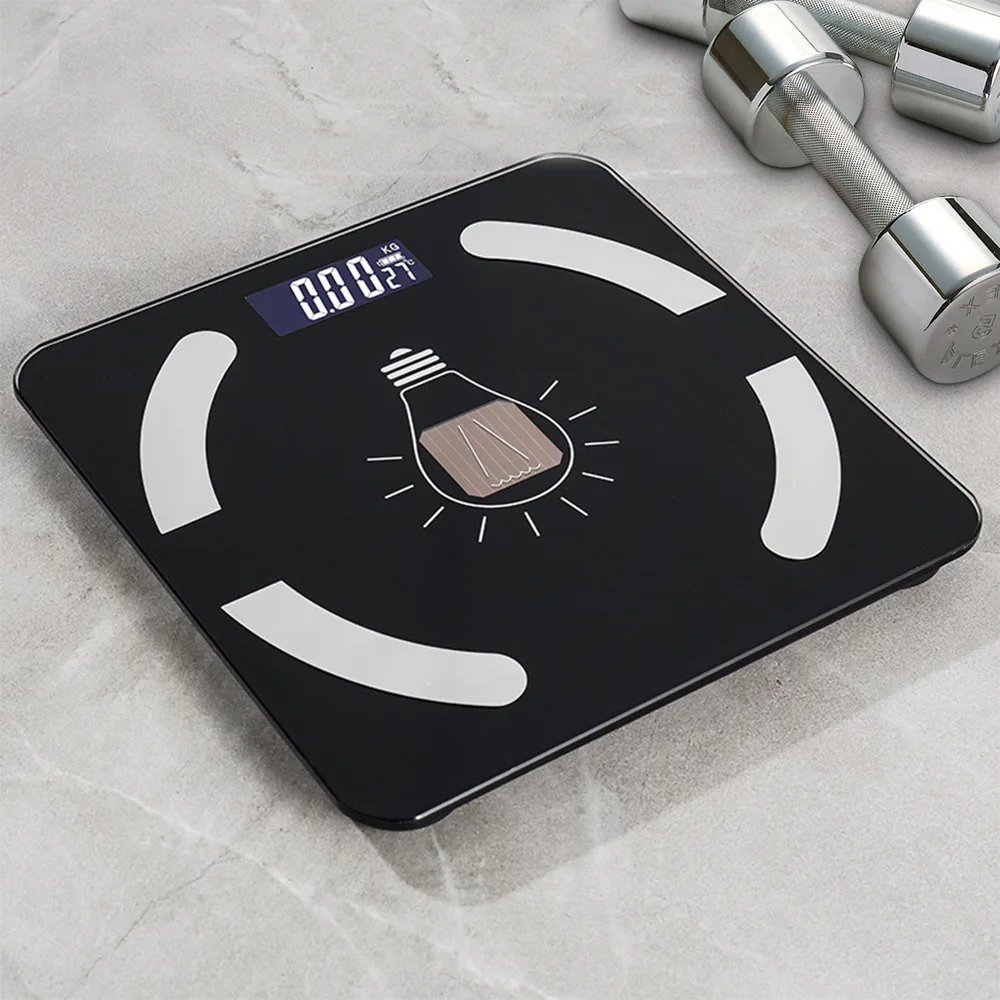 Умный светодиодный цифровой напольные весы из закаленного стекла, поверхностный тестер состава тела, весы для ванной комнаты, приложение, электронные весы