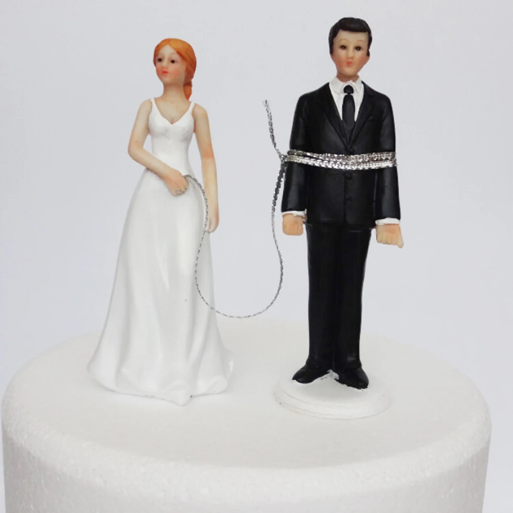 Black Groom Bride Marry Resin Figurine Wedding Cake Topper Wedding Decoration Day Valentine's Engagement Decor Anniversary - Цвет: NO17