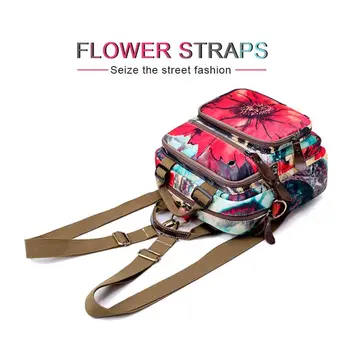 

floral red bag Mummy bag hit Oxford diagonal shoulder double back multi-use bag