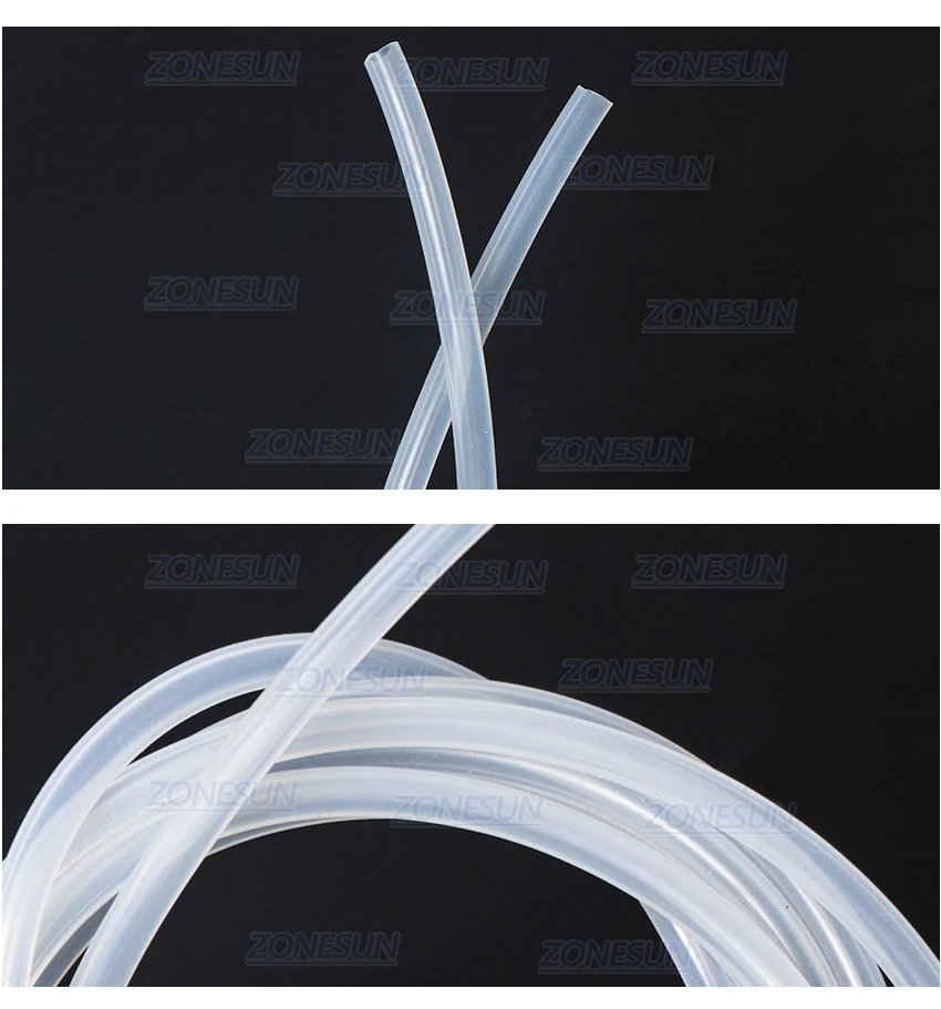 ZONESUN PJ-GZ3 Length 2m Inside Diameter 3mm Silicone Tube Rubber Hose For Essential Oil Filling Machine