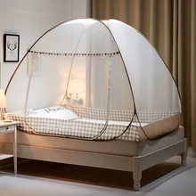 Mosquito net installation free large space zipper single open door anti mosquito net portable folding yurt
