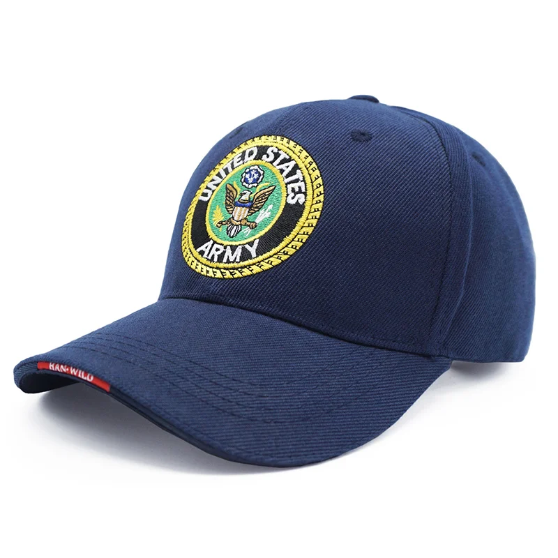 KUNBKANG новая армейская Кепка США мужская бейсбольная Кепка Gorras охотничий Снайпер шапка тактическая Вышивка США Snapback мужская Кепка Для Взрослых - Цвет: navy blue