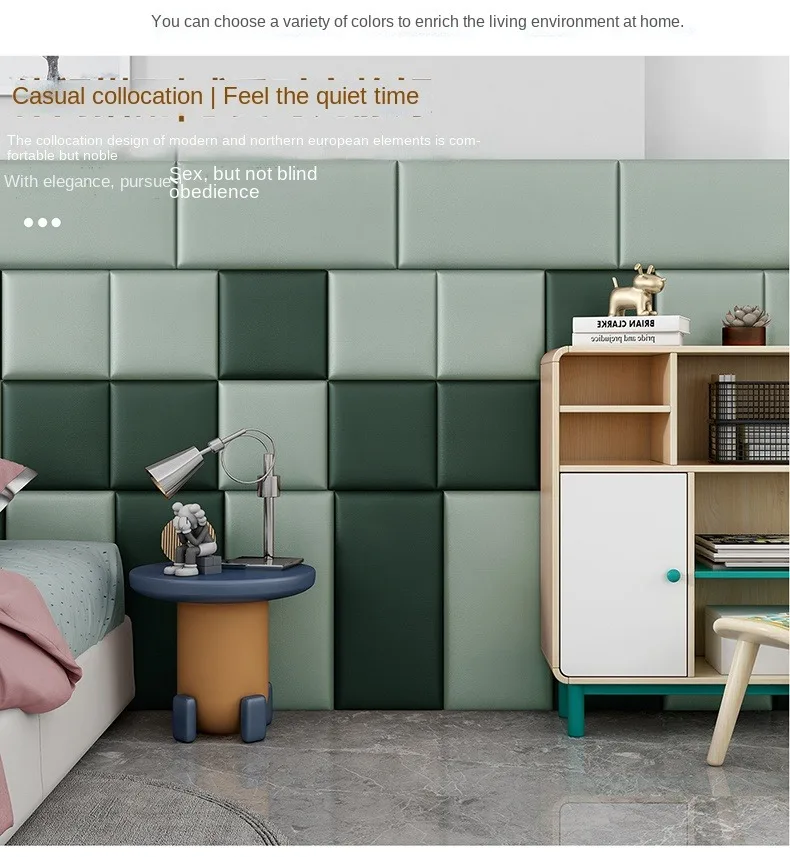 Household 3D Bed Headboard Wall Sticker Anti-collision Soft Bag Removable Technology Cloth Bedside Tatami Head Board