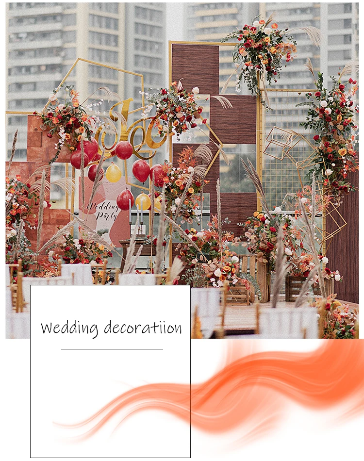 JAROWN Wedding Artificial Rose Flower Row Small Corner Flowers Silk Fake Flowers DIY Party Decoration Home Garland Decor Flores (25)