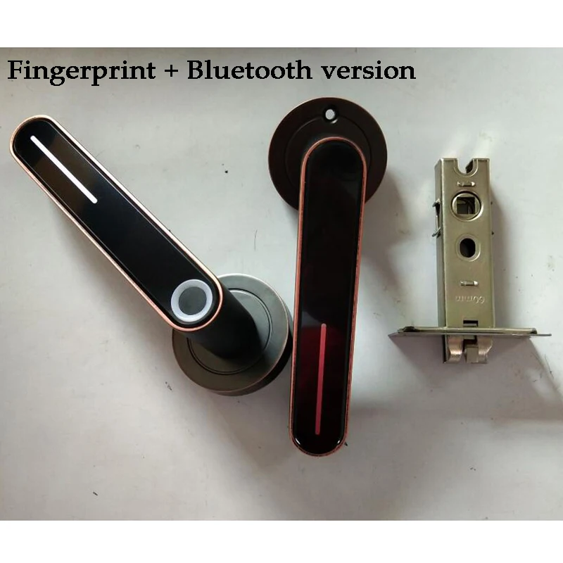 Kit2 Умный дверной замок биометрический код отпечатков пальцев Blutooth Электрический замок с ручкой USB Аккумулятор для дома/офиса/Лофт железная/деревянная дверь - Цвет: Kit2
