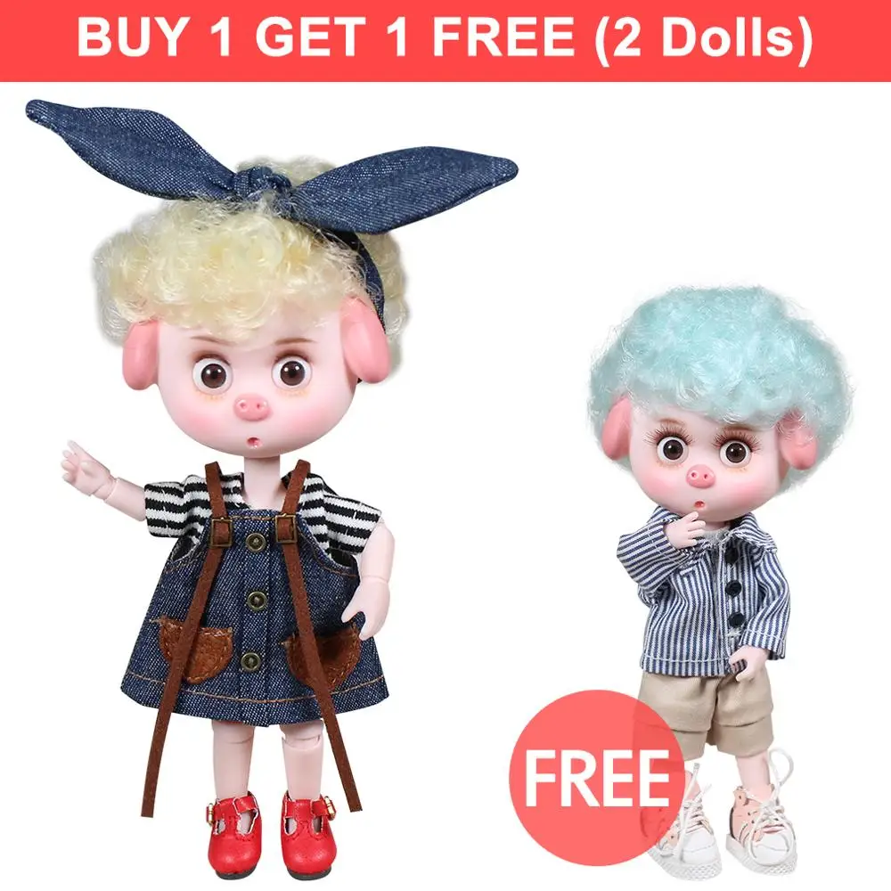 Dream Fairy 1/12 BJD doll 26 joint body ob11 mini doll with clothes shoes 14cm Cute children gift toy, name by DODO