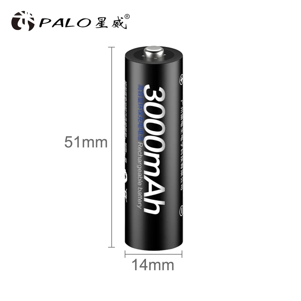 PALO 10 шт. Высокое качество Ni-MH 3000mAh AA перезаряжаемые батареи 1,2 V 2A AA Аккумуляторная батарея для камеры игрушка