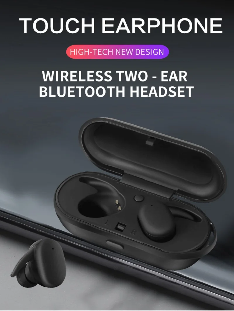 Беспроводная гарнитура, спортивные мини наушники TWS, Bluetooth наушники 5,0, беспроводные наушники с сенсорным управлением, стерео наушники с шумоподавлением