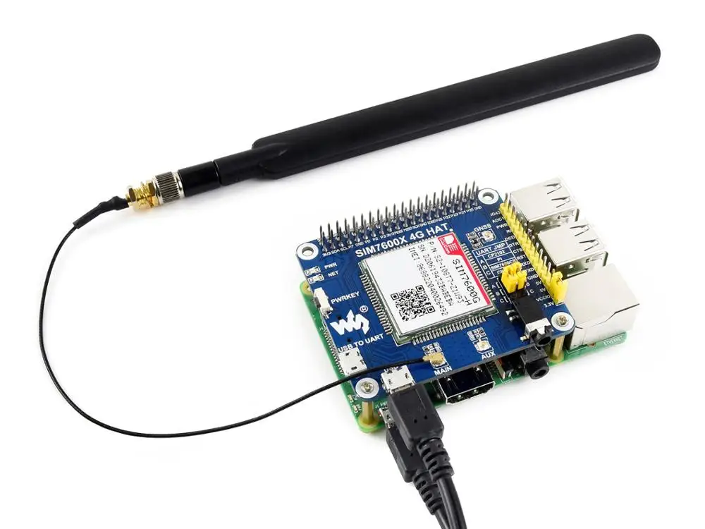 Online Waveshare 4G 3G 2G GSM GPRS GNSS HUT für Raspberry Pi, basierend auf SIM7600G H, LTE CAT4, die Globale Version